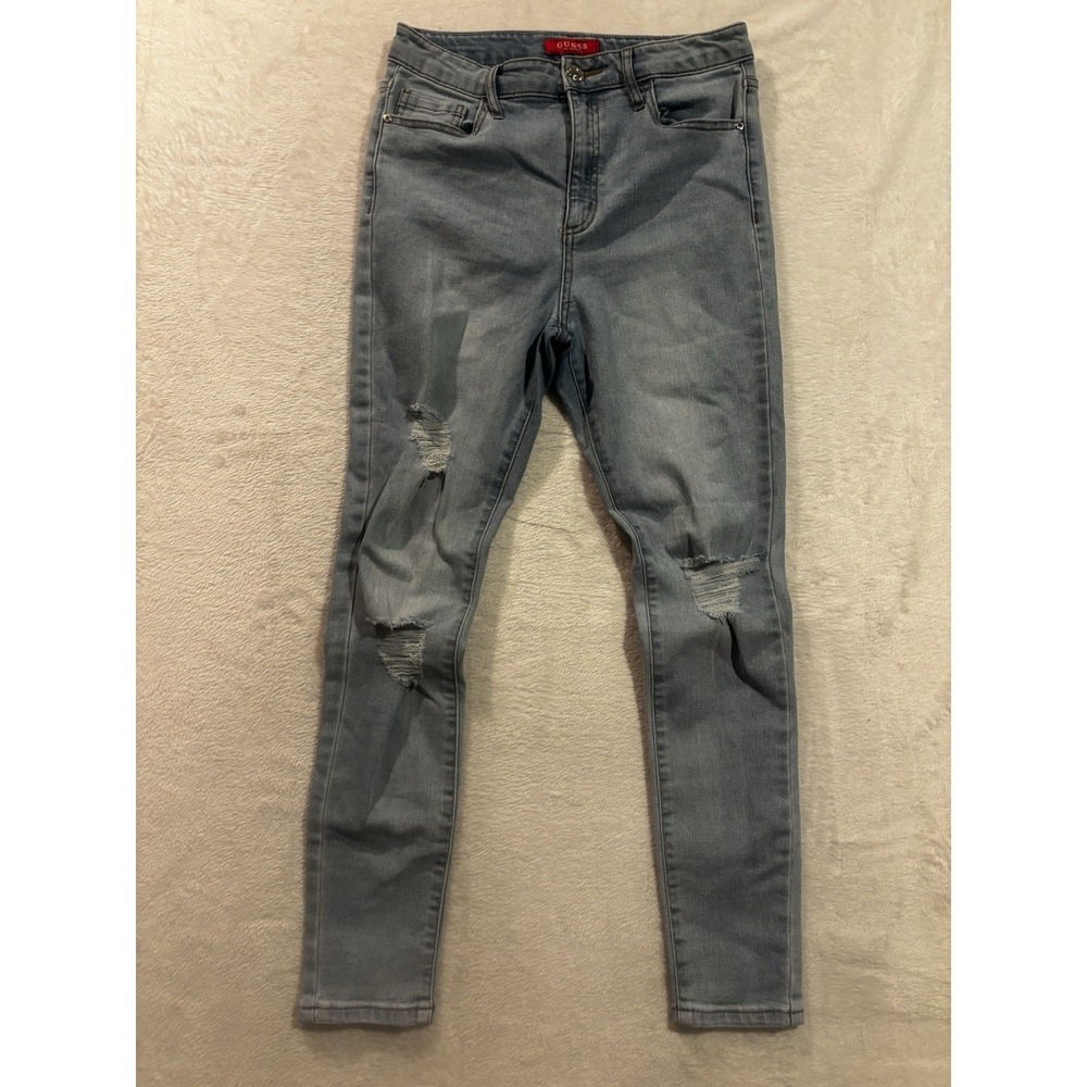 Guess‎ Jeans Women's Size 30 Light Blue Wash Distressed Y2K
